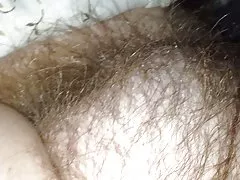 Strofinando il tumulo paffuto peloso morbido da moglie,